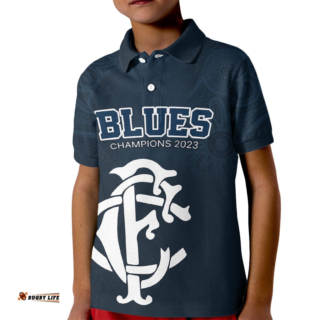 AFL Blues ChampionsKid Polo Shirt Proud Carlton Aboriginal Vibe
