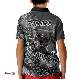 Personalised Panthers NAIDOC Week 2024 Kid Polo Shirt Aboriginal Fire Burning Sparks