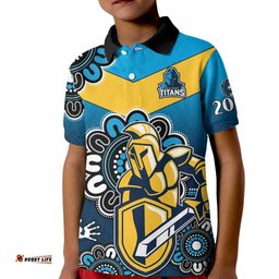 NRL Gold Coast Titans Rugby GLD 2007 Aboriginal Kid Polo Shirt