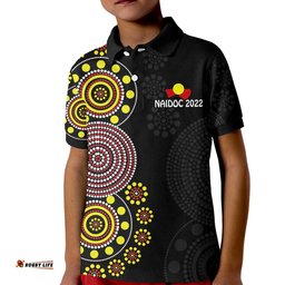 NAIDOC WeekPolo Shirt KID Version Aboriginal Dot GET UP