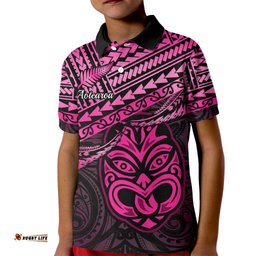 Matariki New Zealand Kid Polo Shirt Maori New Year Tiki Pink Version