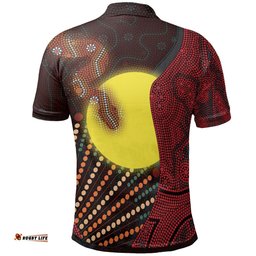 Aboriginal Kid Polo Shirts - Indigenous Snake Sun Dot Painting
