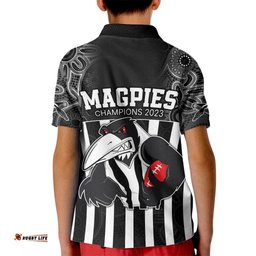 AFL Magpies ChampionsKid Polo Shirt Proud Collingwood Aboriginal Vibe