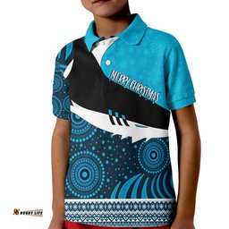 Christmas Aboriginal Art Cronulla Shark KID Polo Shirt