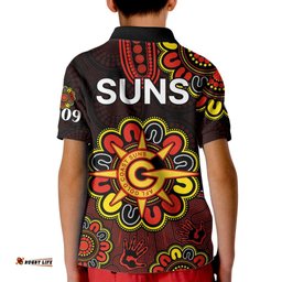 AFL Gold Coast Suns 2009 Aboriginal Red Style Kid Polo Shirt