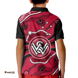 Western Sydney Wanderers Football Polo Shirt KID Aboriginal Art