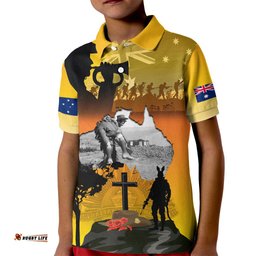 Australia ANZAC Day Kid Polo Shirt Gallipoli Lest We Forget