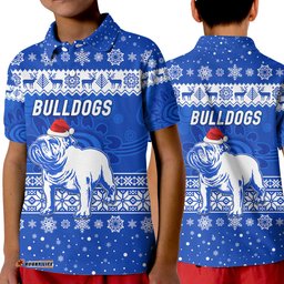 Canterbury-Bankstown Bulldogs Polo Shirt KID Christmas Simple Style - Blue