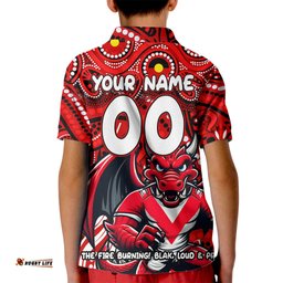 Custom Australia NAIDOC Week 2024 Kid Polo Shirt Dragons Mascot Keep The Fire Burning
