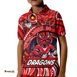 Custom Australia NAIDOC Week 2024 Kid Polo Shirt Dragons Mascot Keep The Fire Burning