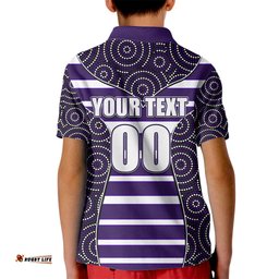 AFL - Freo Kid Polo Shirt Mix Dot Aboriginal