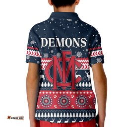Demons Christmas Polo Shirt KID Indigenous Melbourne Football