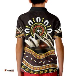Sydney Australia Polo Shirt KID Aboriginal Art Sydney Opera House