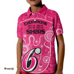 Custom Sydney Sixers Cricket Kid Polo Shirt The Fourth Time Champions Aboriginal