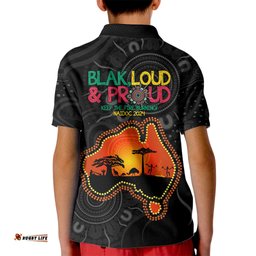 Blak Loud and Proud NAIDOC 2024 Kid Polo Shirt Indigenous Aboriginal