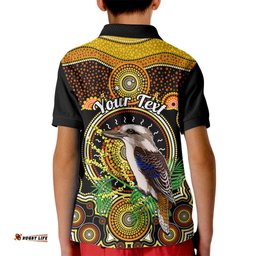 Personalised Australian Astrology Kid Polo Shirt Aboriginal Kookaburra Zodiac Sign