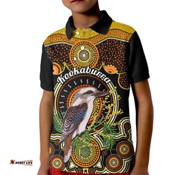 Personalised Australian Astrology Kid Polo Shirt Aboriginal Kookaburra Zodiac Sign