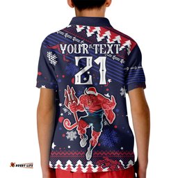 Custom Melbourne Demons Football Kid Polo Shirt Narrm Christmas Vibe-