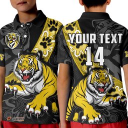 Custom Text And Number Richmond Football Polo Shirt KID Tigers 1885 Indigenous Basic Style