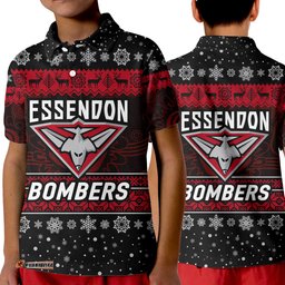 Essendon Bombers Polo Shirt KID Christmas Simple Style - Black