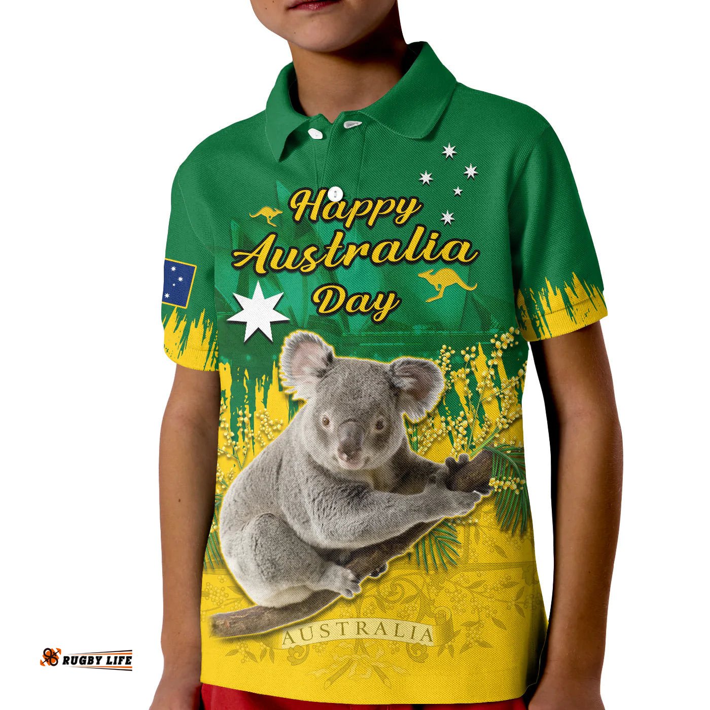 Australia Day Polo Shirt KID Koala Sydney Opera House National Color