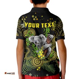 Custom Personalised Golden Wattle Polo Shirt KID Australia Acacia Pycnantha Mix Aboriginal