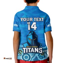 Custom Text And Number Titans ANZACPolo Shirt KID Camouflage Poppy Mix Aboriginal
