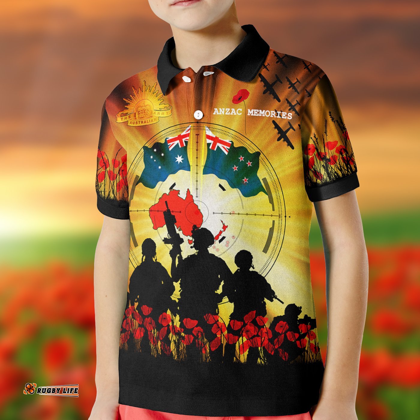 And New Zealand Anzac Day Polo Shirt Kids - Anzac Memories