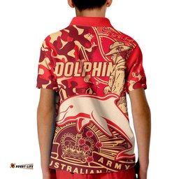 NRL ANZACDolphins Kid Polo Shirt Camouflage