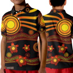 Aboriginal Indigenous Flag Vibes Polo Shirt KID Turtle