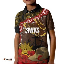 Hawks Football ANZACPolo Shirt KID Aboriginal Mix Slouch Hat