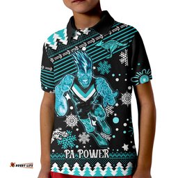 Custom Port Adelaide Power Football Kid Polo Shirt Port Adelaide Power Football Christmas Vibe-