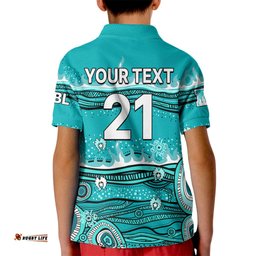 Custom Text And Number Australia Heat Cricket Kid Polo Shirt Indigenous-