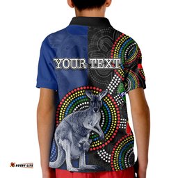Custom Personalised Australia Day Polo Shirt KID Mix Aboriginal