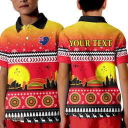 Custom Personalised Australia Christmas Polo Shirt KID Proud Sydney Opera House