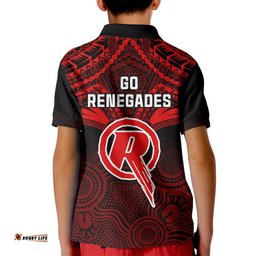 Melbourne Renegades Cricket Kid Polo ShirtUnique Indigenous Art Mix Polynesian Pattern