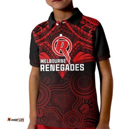 Melbourne Renegades Cricket Kid Polo ShirtUnique Indigenous Art Mix Polynesian Pattern