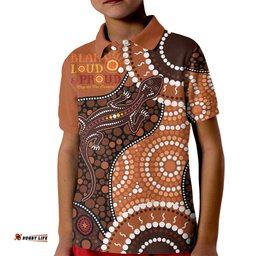 Lizard NAIDOC 2024 Kid Polo Shirt Aboriginal Art Style