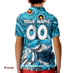 Custom Australia NAIDOC Week 2024 Kid Polo Shirt Sharks Mascot Keep The Fire Burning