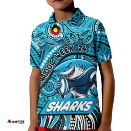 Custom Australia NAIDOC Week 2024 Kid Polo Shirt Sharks Mascot Keep The Fire Burning