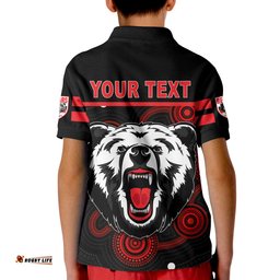 Custom Personalised The Bears Indigenous Polo Shirt KID Go North Sydney