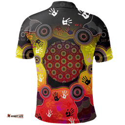 Custom Aboriginal Kid Polo Shirts, Indigenous Circle Dot Painting Hand Art
