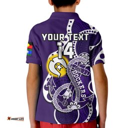 Custom Text And Number Fremantle Football NAIDOCPolo Shirt KID Dockers For Our Elders Indigenous Art