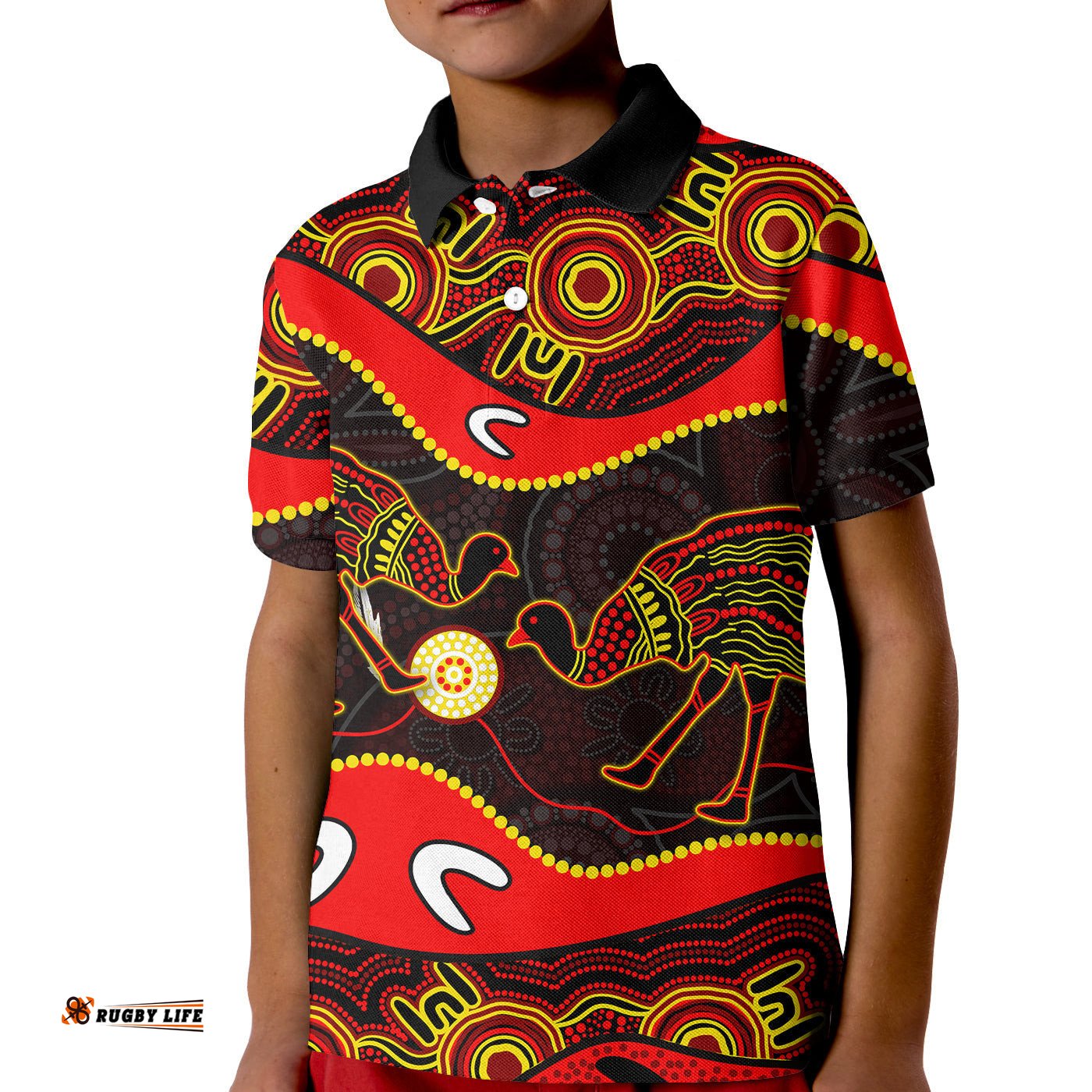 Emu Aboriginal Polo Shirt KID Style No.2