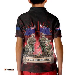 Australia And New Zealand ANZAC Day Kid Polo Shirt Soldiers Lest We Forget