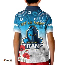 Custom Personalised Titans AnzacPolo Shirt KID Gold Coast Aboriginal White Camouflage