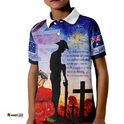 Anzac Kid Polo Shirts -Anzac Lest We Forget The Australian Army