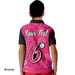 Custom Personalised Sydney Sixers Cricket Happy Easter Day Kid Polo Shirt Simple Style