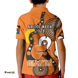 GWS Giants Football NAIDOCPolo Shirt KID Indigenous For Our Elders