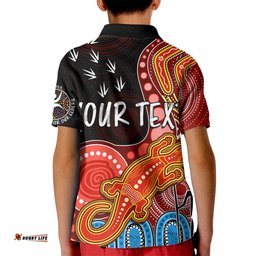 Personalised NAIDOC WeekAFL Suns Kid Polo Shirt Aboriginal Dot Art Lizard Mix Boomerang